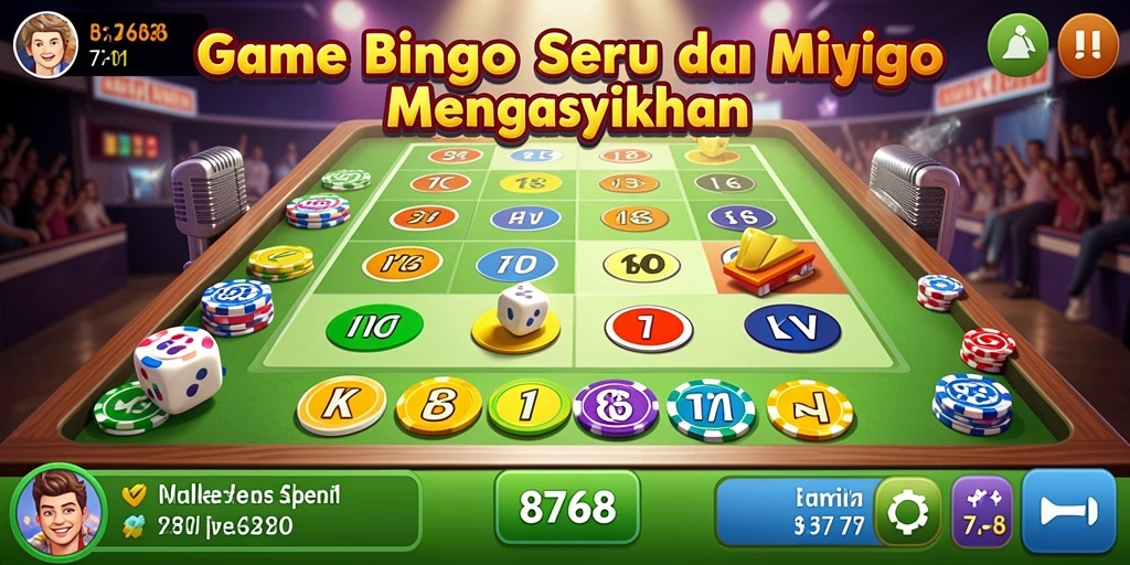Tampilan gameplay yang menarik dari 8768 dengan berbagai nomor Bingo.