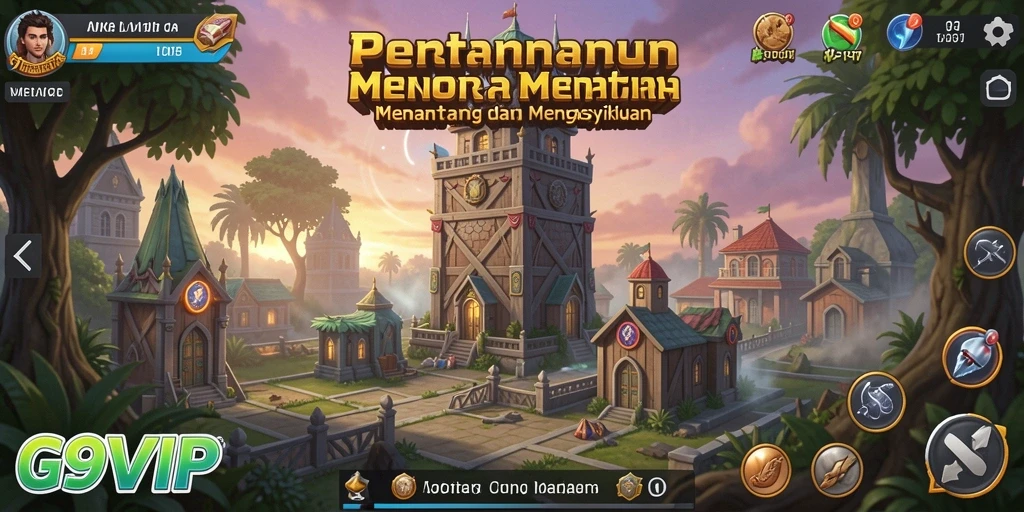 Screenshot G9VIP menampilkan aksi menegangkan dalam Tower Defense.