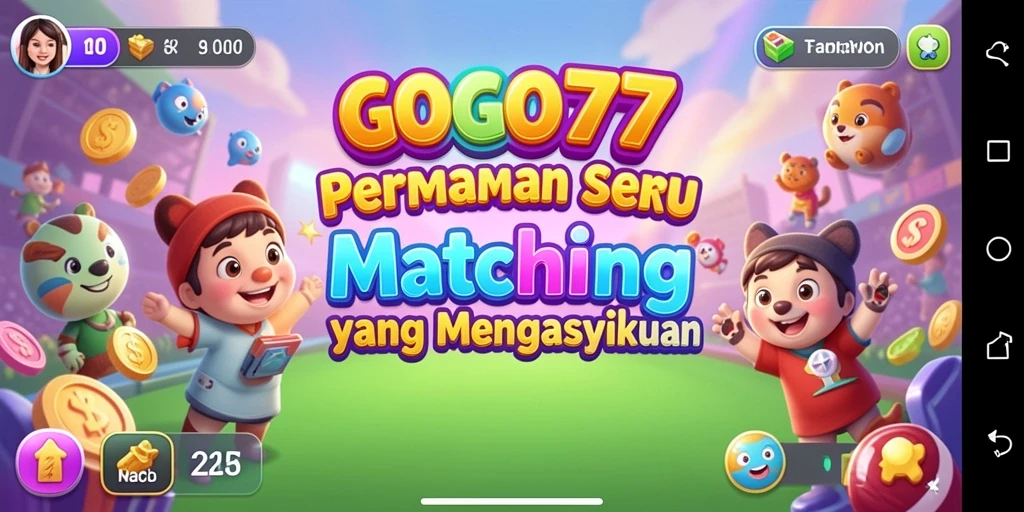 Screenshot dari gameplay GOGO77 yang menampilkan aksi mencocokkan buah berwarna-warni.