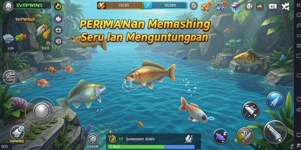 Tangkapan ikan yang beragam dan grafis memukau dalam gameplay SVIPWINS.